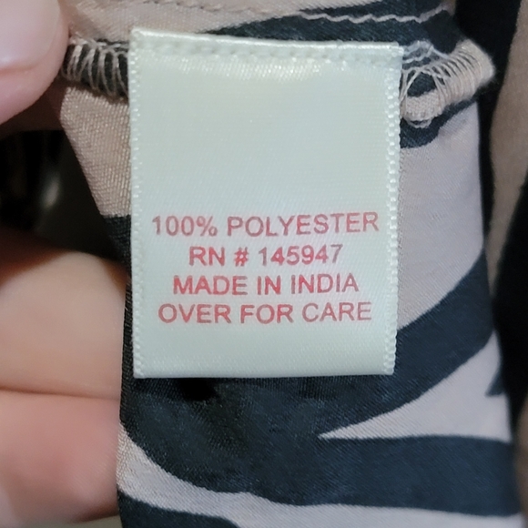 True Destiny NWT Taupe and Black Zebra Print Shirt Dress XL - Picture 7 of 7